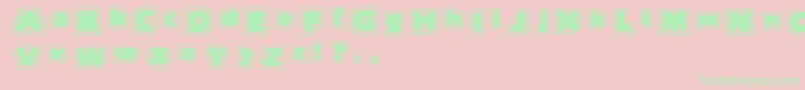 フォントTnote – ピンクの背景に緑の文字
