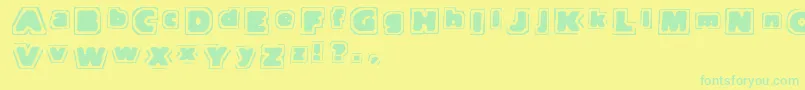 Fonte Tnote – fontes verdes em um fundo amarelo