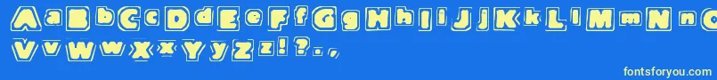 フォントTnote – 黄色の文字、青い背景