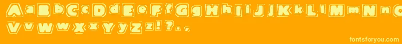 Tnote Font – Yellow Fonts on Orange Background