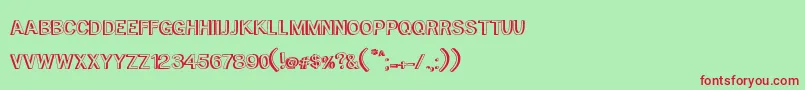 MtfToast Font – Red Fonts on Green Background