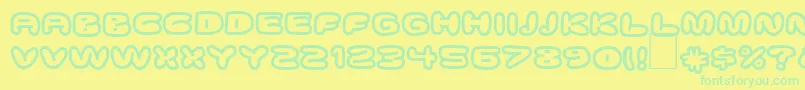 Dsdown Font – Green Fonts on Yellow Background