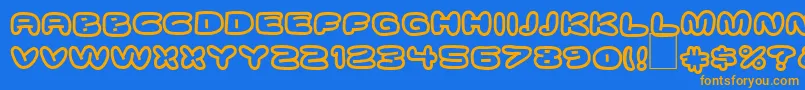 Dsdown Font – Orange Fonts on Blue Background