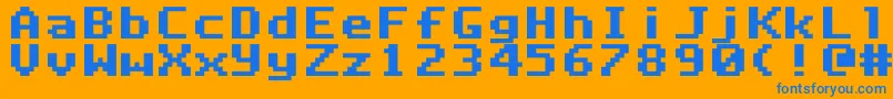 DeluxefontRegular Font – Blue Fonts on Orange Background