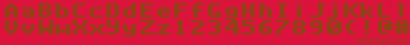 フォントDeluxefontRegular – 赤い背景に茶色の文字