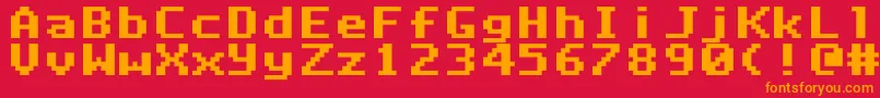 DeluxefontRegular Font – Orange Fonts on Red Background
