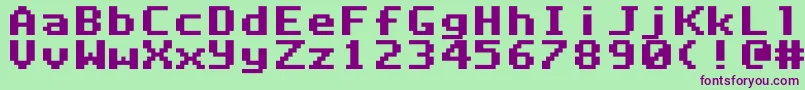 DeluxefontRegular Font – Purple Fonts on Green Background