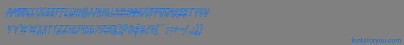 フォントBloodlustgradital – 灰色の背景に青い文字