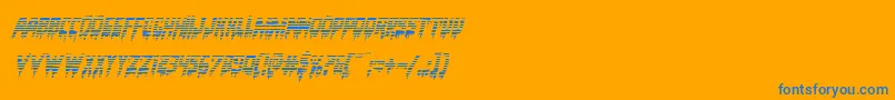 Bloodlustgradital-Schriftart – Blaue Schriften auf orangefarbenem Hintergrund