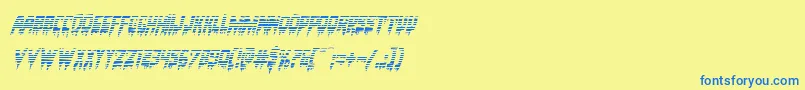 Bloodlustgradital Font – Blue Fonts on Yellow Background