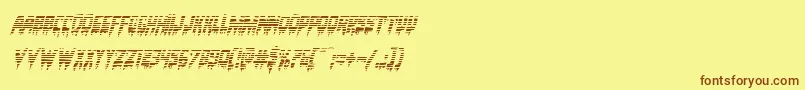 Bloodlustgradital Font – Brown Fonts on Yellow Background