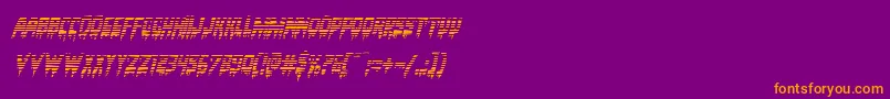 Bloodlustgradital-Schriftart – Orangefarbene Schriften auf violettem Hintergrund