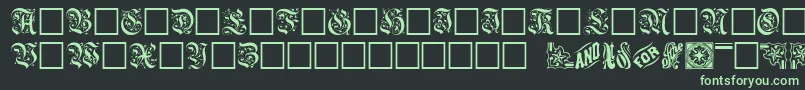 Griffdinshi-Schriftart – Grüne Schriften auf schwarzem Hintergrund