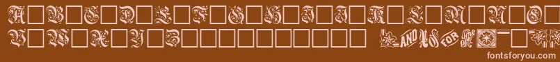 Griffdinshi-Schriftart – Rosa Schriften auf braunem Hintergrund