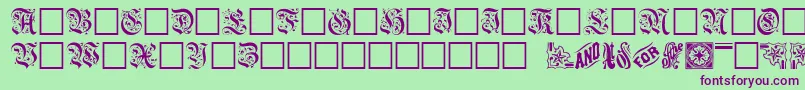 Griffdinshi Font – Purple Fonts on Green Background