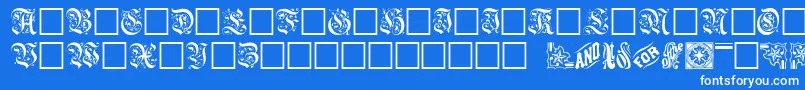 Griffdinshi-Schriftart – Weiße Schriften auf blauem Hintergrund