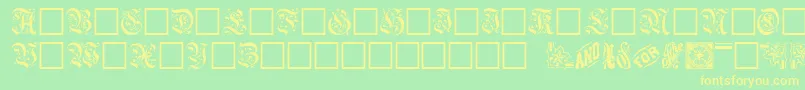 Griffdinshi Font – Yellow Fonts on Green Background