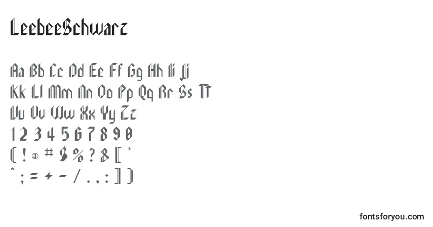 Czcionka LeebeeSchwarz – alfabet, cyfry, specjalne znaki