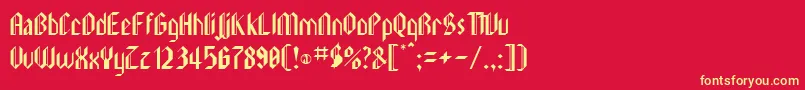 LeebeeSchwarz Font – Yellow Fonts on Red Background