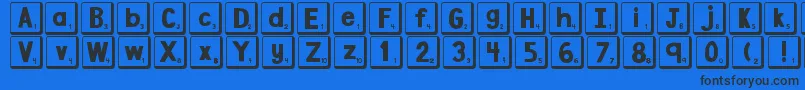 Fonte DjbLetterGameTiles2 – fontes pretas em um fundo azul