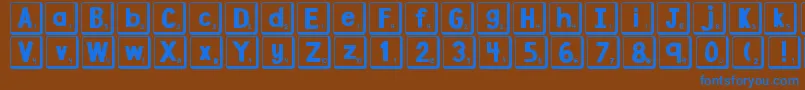 DjbLetterGameTiles2 Font – Blue Fonts on Brown Background