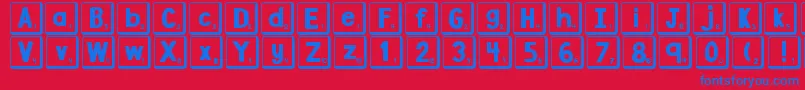 フォントDjbLetterGameTiles2 – 赤い背景に青い文字