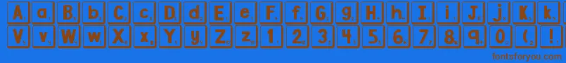 DjbLetterGameTiles2 Font – Brown Fonts on Blue Background