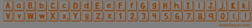 Fonte DjbLetterGameTiles2 – fontes marrons em um fundo cinza