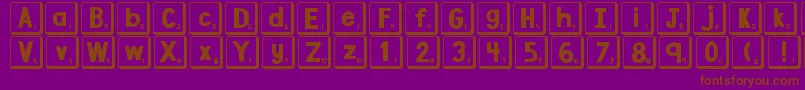 DjbLetterGameTiles2-fontti – ruskeat fontit violetilla taustalla