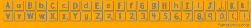 フォントDjbLetterGameTiles2 – オレンジの背景に灰色の文字