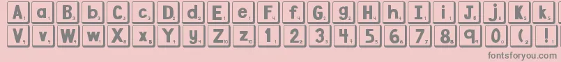 DjbLetterGameTiles2 Font – Gray Fonts on Pink Background