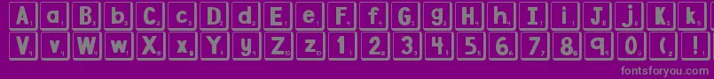 fuente DjbLetterGameTiles2 – Fuentes Grises Sobre Fondo Morado