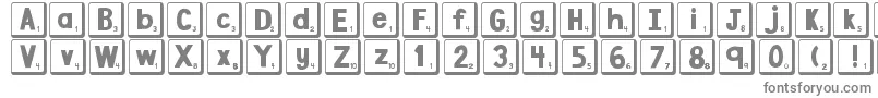 フォントDjbLetterGameTiles2 – 白い背景に灰色の文字