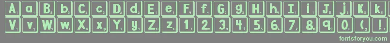 DjbLetterGameTiles2 Font – Green Fonts on Gray Background