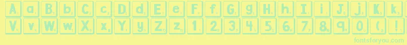 fuente DjbLetterGameTiles2 – Fuentes Verdes Sobre Fondo Amarillo