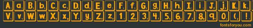 DjbLetterGameTiles2 Font – Orange Fonts on Black Background