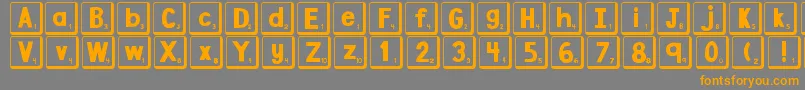 DjbLetterGameTiles2 Font – Orange Fonts on Gray Background