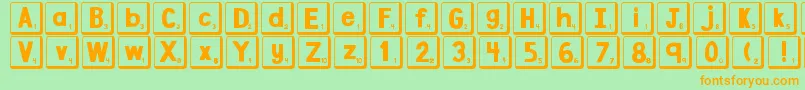 fuente DjbLetterGameTiles2 – Fuentes Naranjas Sobre Fondo Verde