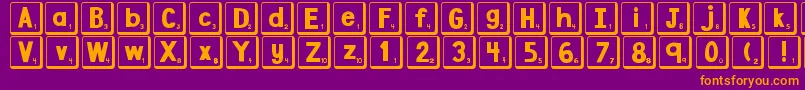 fuente DjbLetterGameTiles2 – Fuentes Naranjas Sobre Fondo Morado