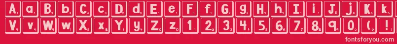 Fonte DjbLetterGameTiles2 – fontes rosa em um fundo vermelho