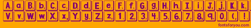 DjbLetterGameTiles2 Font – Purple Fonts on Orange Background