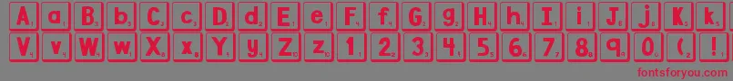 DjbLetterGameTiles2 Font – Red Fonts on Gray Background