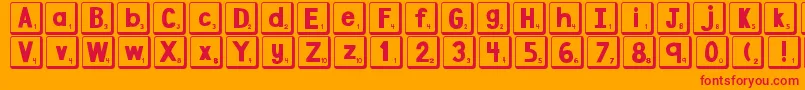 fuente DjbLetterGameTiles2 – Fuentes Rojas Sobre Fondo Naranja