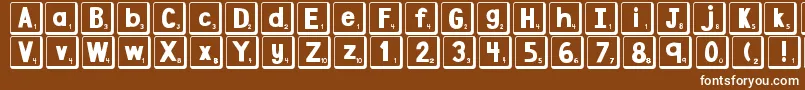 フォントDjbLetterGameTiles2 – 茶色の背景に白い文字