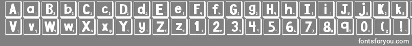 フォントDjbLetterGameTiles2 – 灰色の背景に白い文字