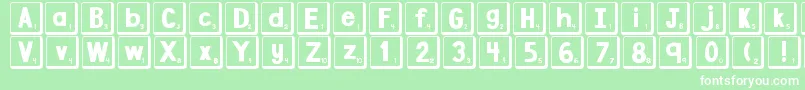 フォントDjbLetterGameTiles2 – 緑の背景に白い文字