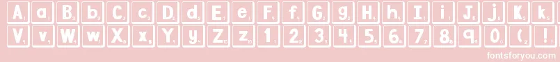 DjbLetterGameTiles2 Font – White Fonts on Pink Background