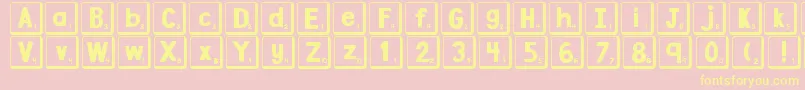 DjbLetterGameTiles2 Font – Yellow Fonts on Pink Background