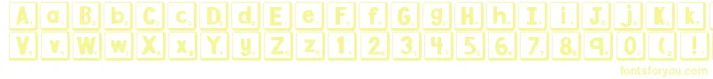 Fonte DjbLetterGameTiles2 – fontes amarelas em um fundo branco