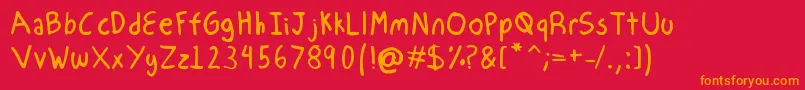 MechanicPencil Font – Orange Fonts on Red Background
